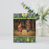 Jezus geboren manger briefkaart (Staand voorkant)