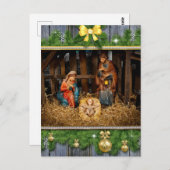 Jezus geboren manger briefkaart (Voorkant / Achterkant)