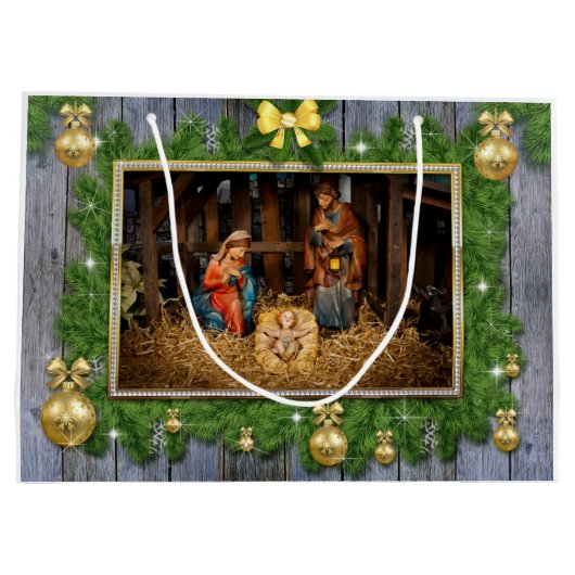 Jezus geboren manger groot cadeauzakje (Achterkant)