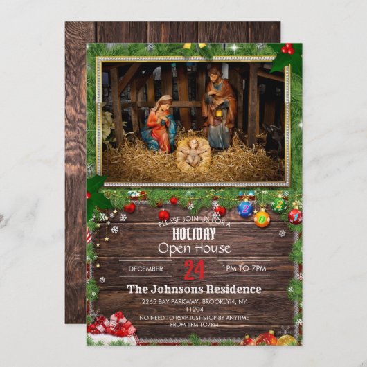 Jezus geboren manger kaart (Voorkant / Achterkant)