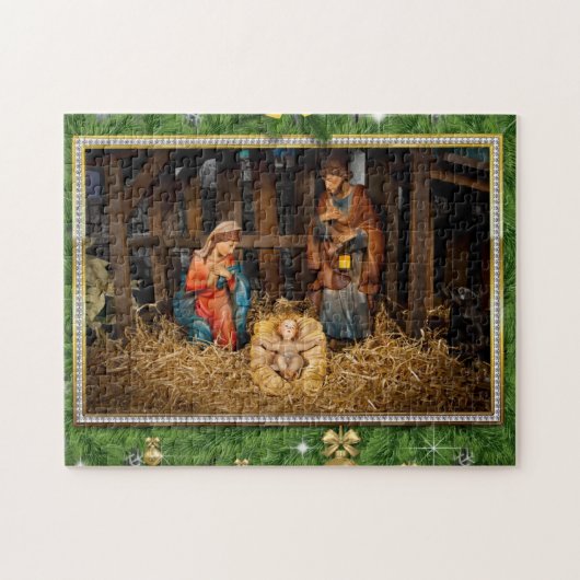 Jezus geboren manger legpuzzel (Horizontaal)