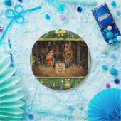 Jezus geboren manger papieren bordje (Feest)