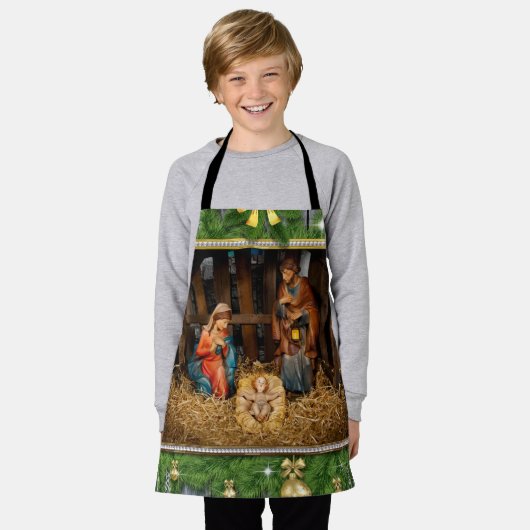 Jezus geboren manger schort (Gedragen)