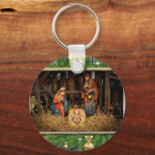 Jezus geboren manger sleutelhanger (Voorkant)