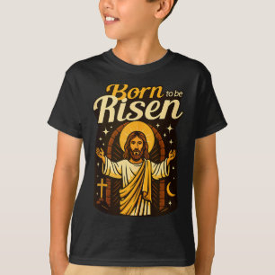 Jezus Geboren Om Te Herrijzen Eeuwig Leven Christe T-shirt