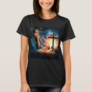 Jezus, geboren om te sterven, kruis, kerst, Christ T-shirt