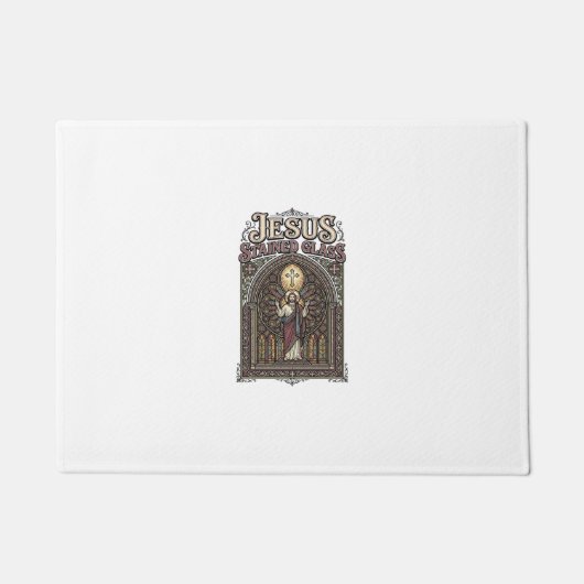 Jezus Gebrandschilderd Glas Jezus Gebrandschilderd Deurmat (Voorkant)