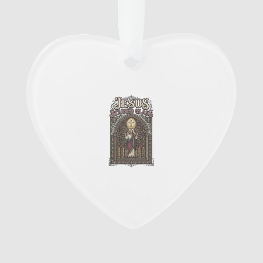 Jezus Gebrandschilderd Glas Jezus Gebrandschilderd Ornament (voorkant)