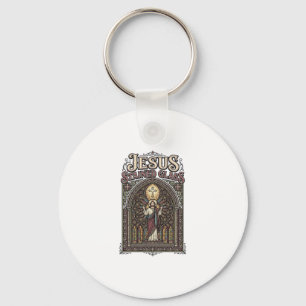 Jezus Gebrandschilderd Glas Jezus Gebrandschilderd Sleutelhanger
