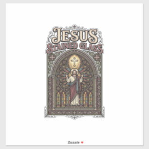 Jezus Gebrandschilderd Glas Jezus Gebrandschilderd Sticker