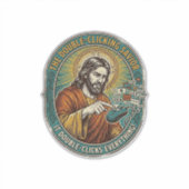 Jezus Gebroken Dubbelklikken Muis IT Kantoor Tech Sticker (Voorkant)