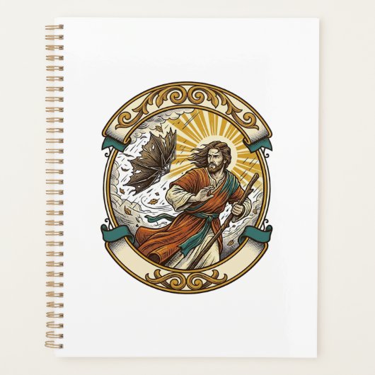 Jezus Gebroken Paraplu Binnenstebuiten Waaierige Planner (Voorkant)