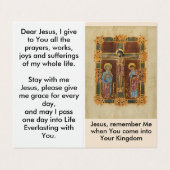 Jezus gedenkt mijn gebedskaart visitekaartje (Buitenkant ongevouwen)