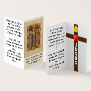 Jezus gedenkt mijn gebedskaart visitekaartje