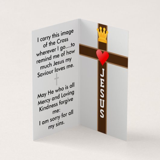 Jezus gedenkt mijn gebedskaart visitekaartje (Binnen)
