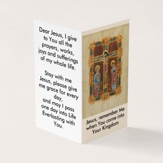 Jezus gedenkt mijn gebedskaart visitekaartje (Buitenkant)