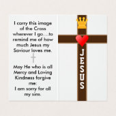 Jezus gedenkt mijn gebedskaart visitekaartje (Binnenkant ongevouwen)