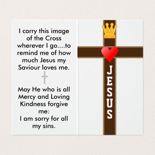 Jezus gedenkt mijn gebedskaart visitekaartje (Binnenkant ongevouwen)