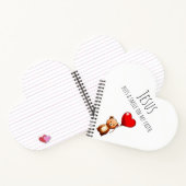 Jezus geeft een glimlach op mijn hartvormig geloof notitieboek (Binnen)