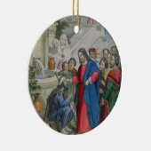 Jezus geeft het recht op één geboren blind, van ee keramisch ornament (Rechts)