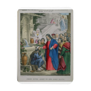 Jezus geeft het recht op één geboren blind, van magneet