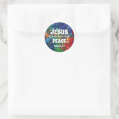 JEZUS GEEFT JE ECHTE VREDE Abstract blauw Ronde Sticker (Tas)