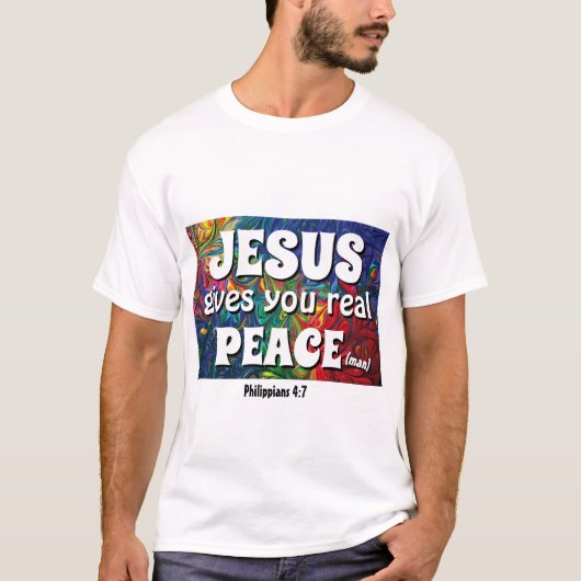 Jezus geeft je echte vrede (Man) 50ste Jubileum T-shirt (Voorkant)