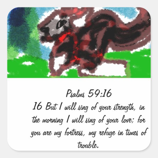 Jezus geeft liefde en kracht, vierkante sticker (Voorkant)