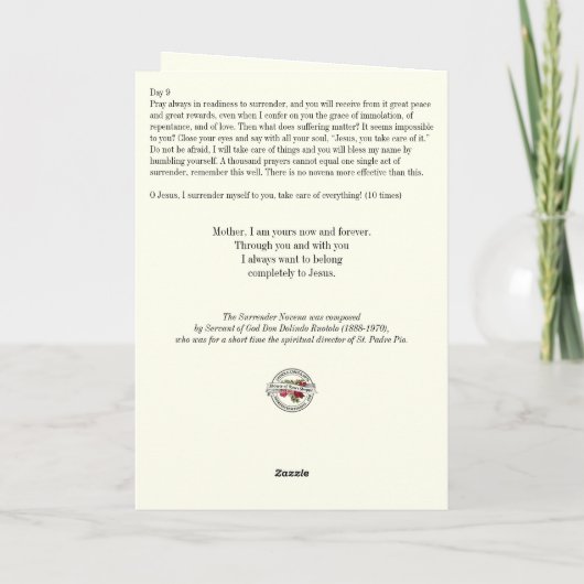 Jezus geeft Novena katholiek gebed over Kaart (Achterkant)