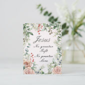 Jezus, geen cadeau, geen liefde meer, kerst briefkaart (Staand voorkant)