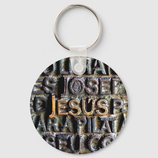 Jezus geëtst metaal sleutelhanger (Voorkant)
