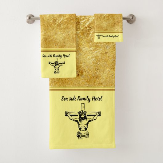 Jezus-geïnspireerde elegantie voor Seaside Family  Bad Handdoek (Insitu)