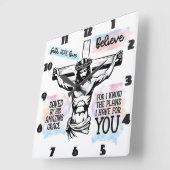 Jezus gekruisigd aan het kruis, vierkante klok (Hoek)