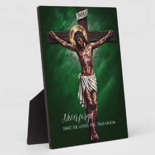 Jezus Gekruisigd Gestorven voor Ons vanwege Onze Z Fotoplaat