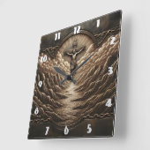 Jezus gekruisigd over majestueus berglandschap vierkante klok (Hoek)