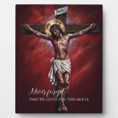 Jezus Gekruisigd Stierf voor Ons vanwege Onze Zond Fotoplaat (Voorkant)