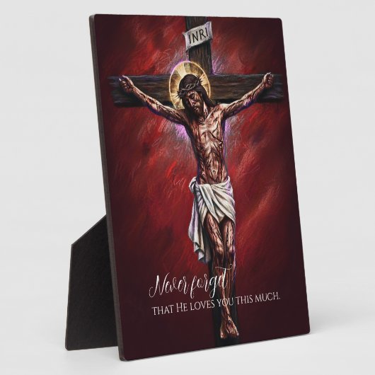 Jezus Gekruisigd Stierf voor Ons vanwege Onze Zond Fotoplaat (Zijkant)