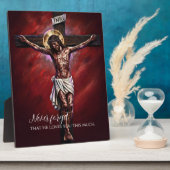 Jezus Gekruisigd Stierf voor Ons vanwege Onze Zond Fotoplaat (Zijkant)