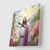 Jezus: Geloof, God heeft er één gezonden Vierkante Klok (Hoek)