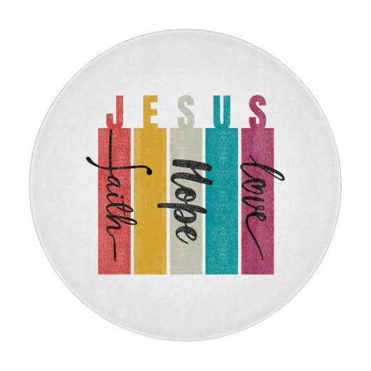 Jezus Geloof Hoop en Liefde Snijplank (Voorkant)