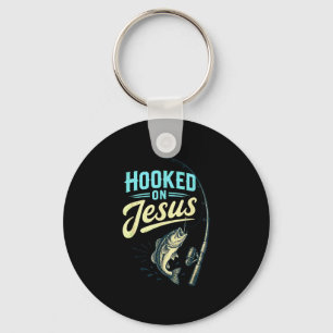 Jezus geloof vis vissen vintage ontwerp sleutelhanger