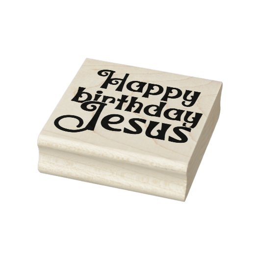 Jezus Gelukkige Verjaardag Kerst Vierkant Hout Rubberstempel (Stempel)