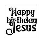 Jezus Gelukkige Verjaardag Kerst Vierkant Hout Rubberstempel (Afrduk)