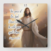 Jezus: Genade, Geest, Filippenzen Zegen Vierkante Klok (Voorkant)