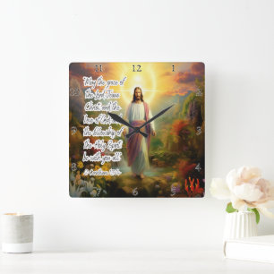 Jezus: Genade, Liefde, Goddelijke gemeenschap Vierkante Klok