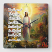 Jezus: Genade, Liefde, Goddelijke gemeenschap Vierkante Klok (Voorkant)
