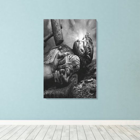 Jezus genageld verpakt canvas (Insitu (Houten vloer))