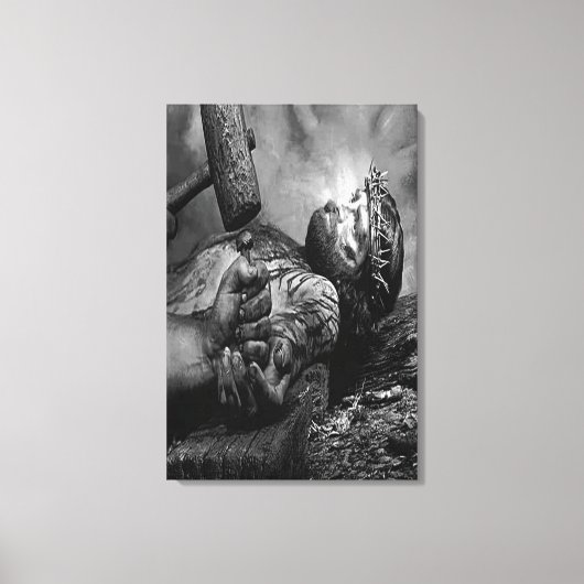 Jezus genageld verpakt canvas (Voorkant)