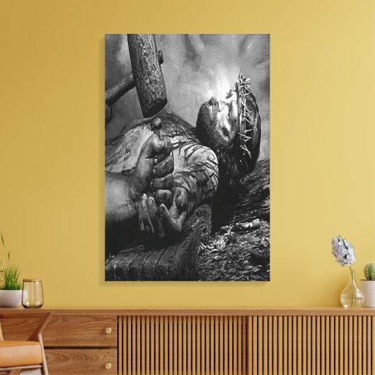 Jezus genageld verpakt canvas (Insitu (Woonkamer))