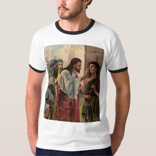 Jezus geneest de blinde man t-shirt (Voorkant)